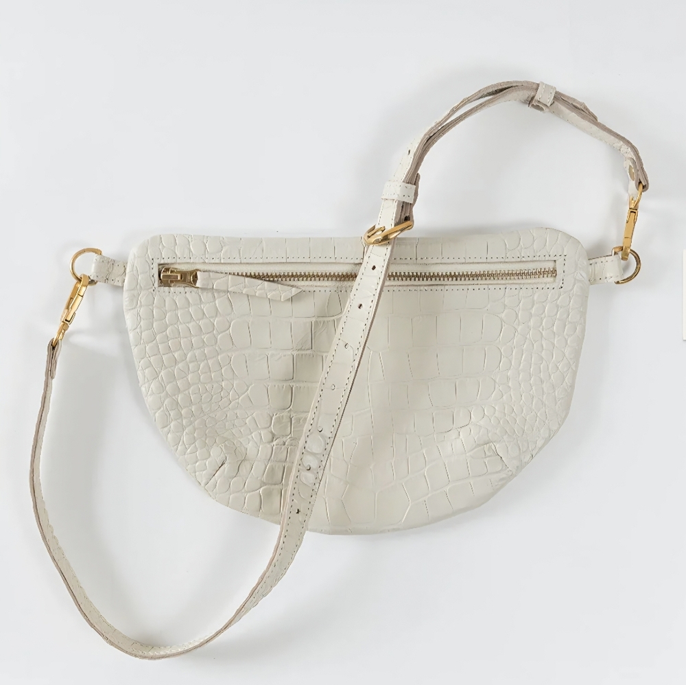 Abby Alley Croc-Embossed Sling Bag with Gold Hardware